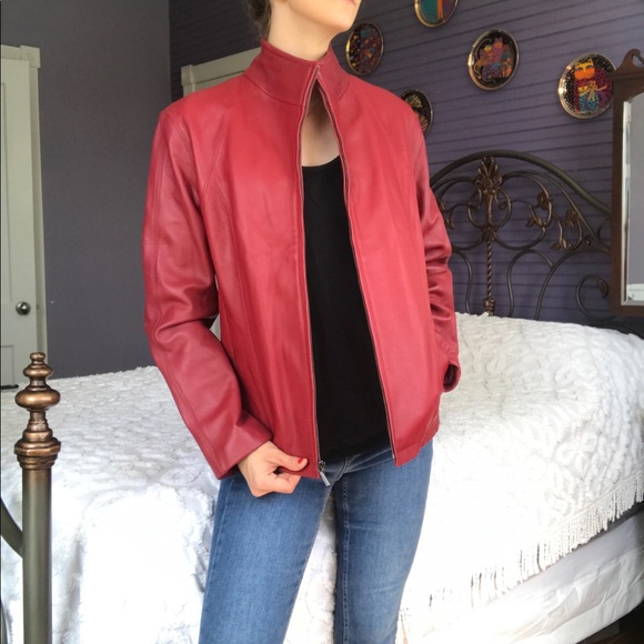 Nine West Jackets & Blazers - Nine West Separates Red Leather Jacket Size Large